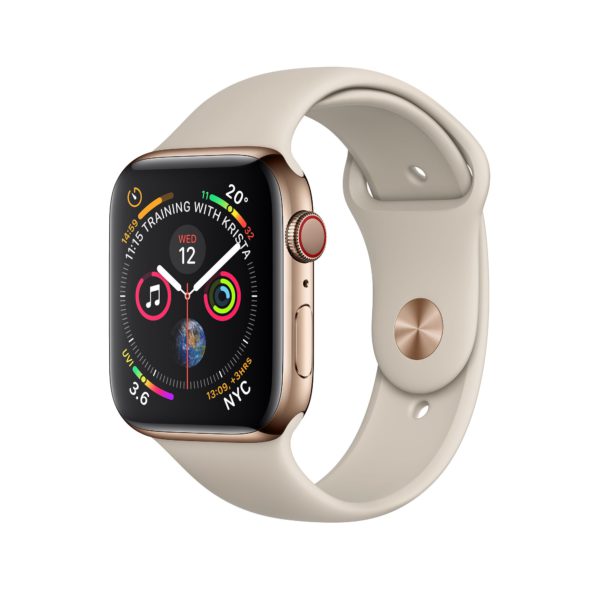 Apple Watch Series 4 Gold Stainless Steel Case with Stone Sport Band