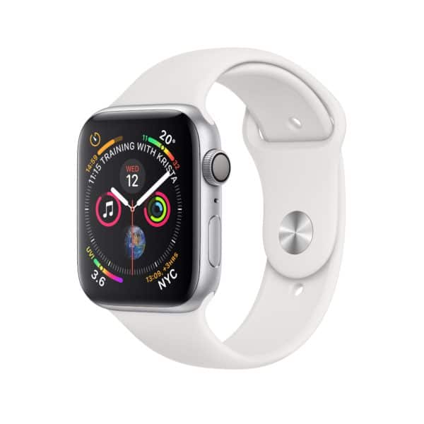 Apple Watch Series 4 Silver Aluminium Case with White Sport Band