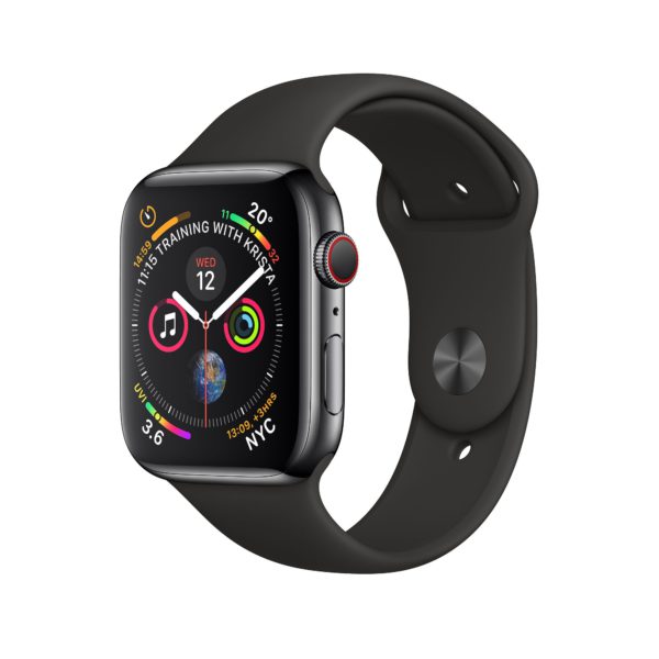 Apple Watch Series 4 Space Black Stainless Steel Case with Black Sport Band