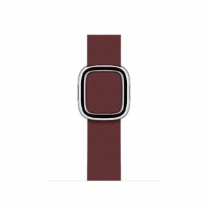 leather modern buckle garnet