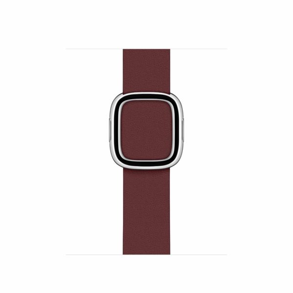 leather modern buckle garnet