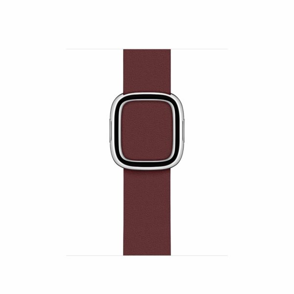 leather modern buckle garnet