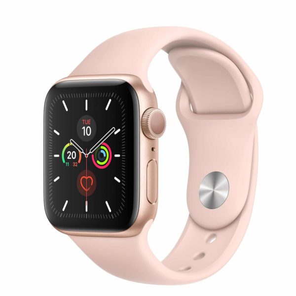 Apple Watch Series 5 Gold Aluminium Case with Pink Sand Sport Band