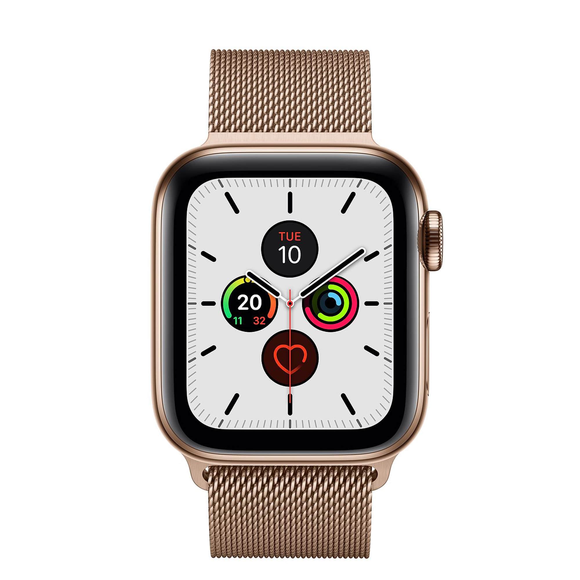 Apple Watch Series 5 Gold Stainless Steel Case with Gold Milanese Loop Apple Watch 5 Stainless Steel Gold