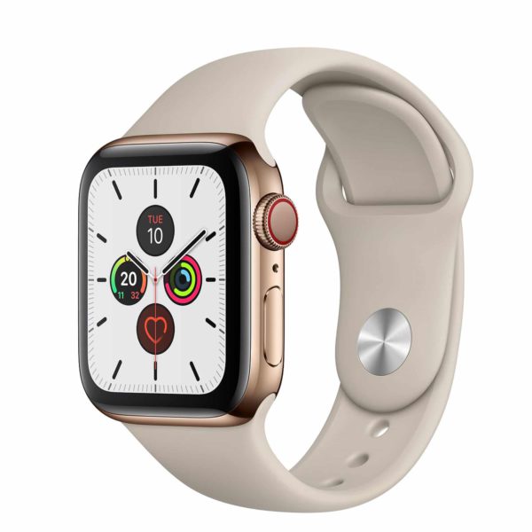 Apple Watch Series 5 Gold Stainless Steel Case with Stone Sport Band