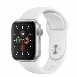 Apple Watch Series 5 Silver Aluminium Case with White Sport Band