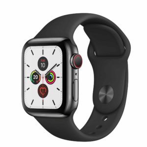 Apple Watch Series 5 Space Black Stainless Steel Case with Black Sport Band