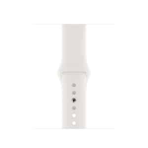 Apple Watch Series 5 Stainless Steel Case with White Sport Band