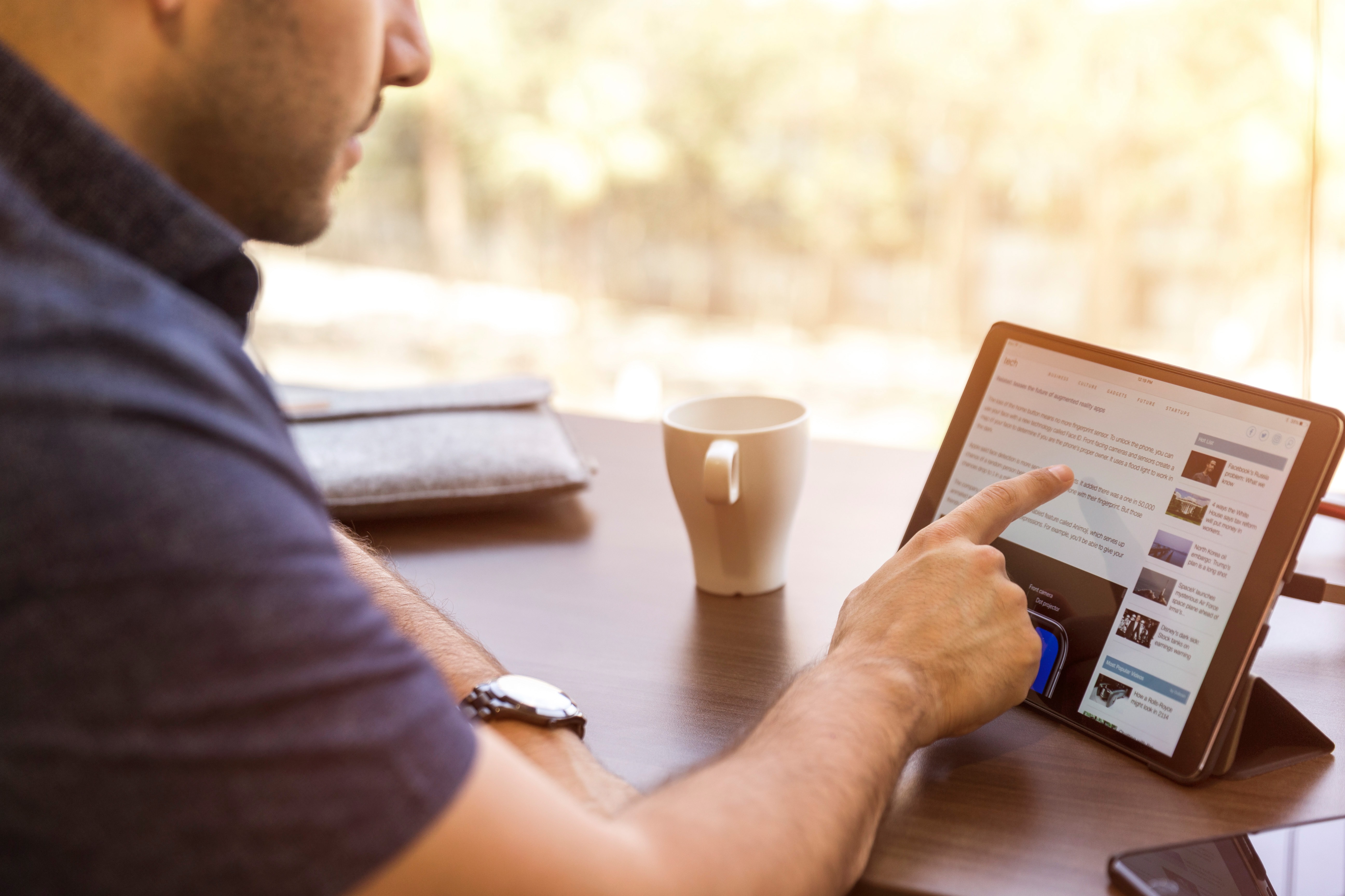 Man using iPad Accessibility