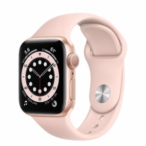 Apple Watch Series 6 Gold Aluminium Case with Pink Sand Sport Band