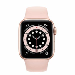 Apple Watch Series 6 Gold Aluminium Case with Pink Sand Sport Band