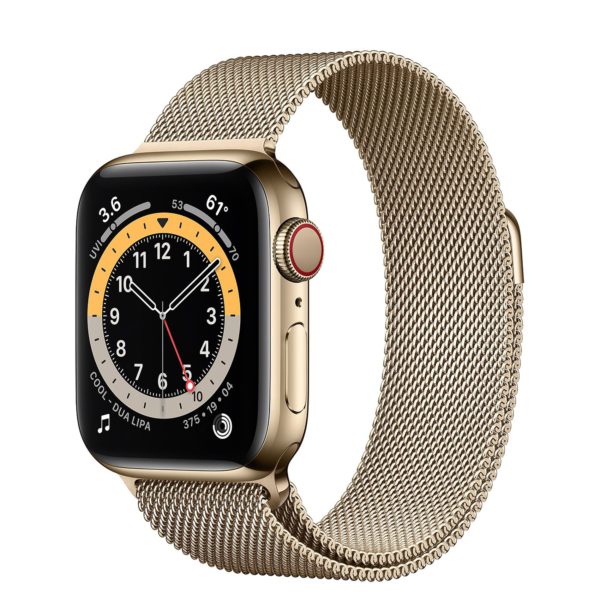 apple watch 4 gold stainless steel case with gold milanese loop
