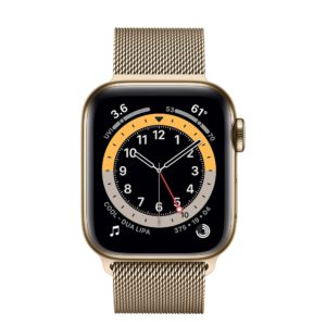 Apple Watch Series 6 Gold Stainless Steel Case with Gold Milanese Loop