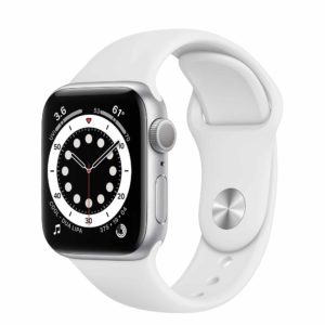 Apple Watch Series 6 Silver Aluminium Case with White Sport Band