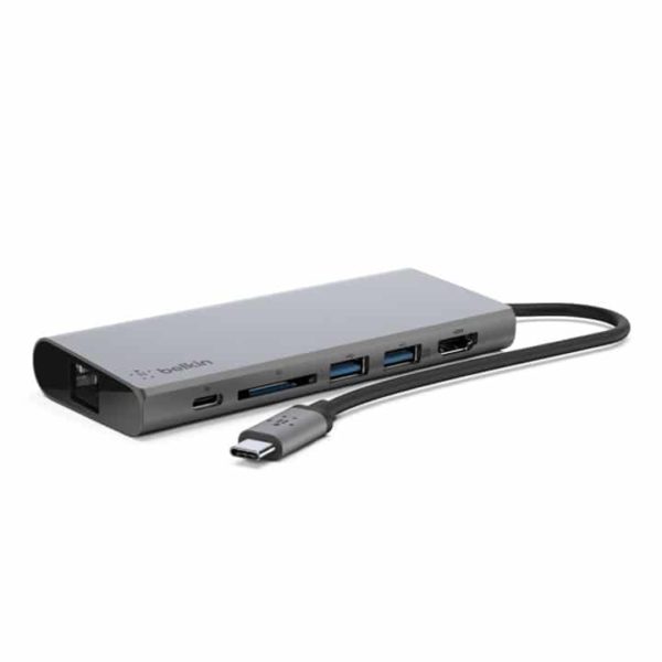 Belkin USB-C Hub with HDMI, Ethernet, USB-A, USB-C, SD (F4U092BTSGY)