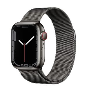 Apple Watch Series 7 GPS + Cellular with Graphite Stainless Steel Case and Graphite Milanese Loop
