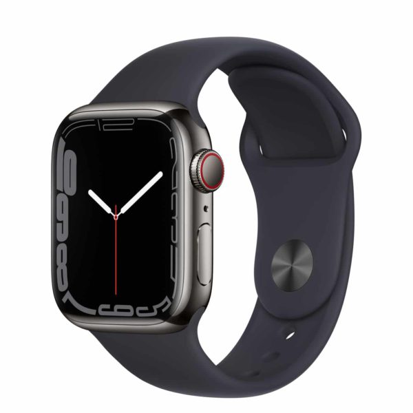 Apple Watch Series 7 GPS + Cellular with Graphite Stainless Steel Case and Midnight Band