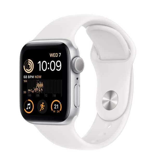 Apple Watch SE Silver Aluminium Case with White Sport Band