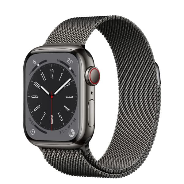 Apple Watch Series 8 GPS + Cellular Graphite Stainless Steel Case with Graphite Milanese Loop