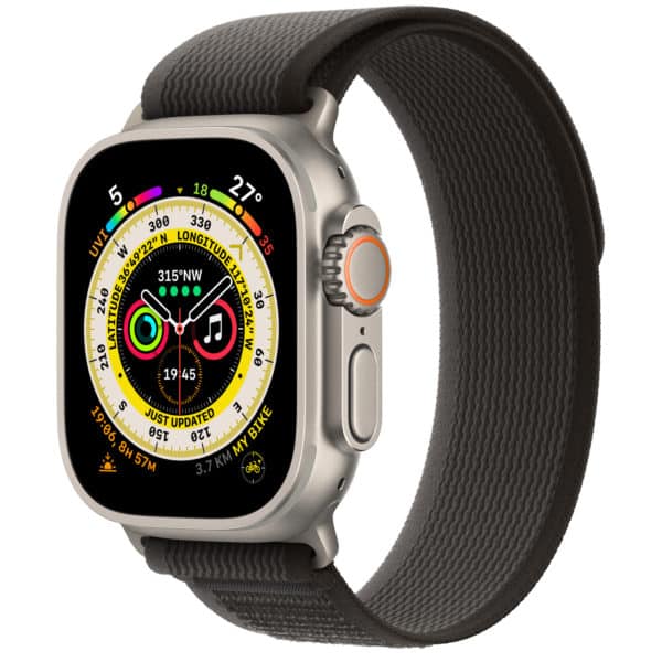 Apple Watch Ultra GPS + Cellular Titanium Case with Black/Gray Trail Loop