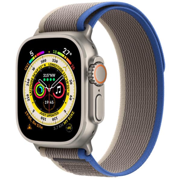 Apple Watch Ultra GPS + Cellular Titanium Case with Blue/Gray Trail Loop