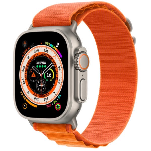 Apple Watch Ultra GPS + Cellular Titanium Case with Orange Alpine Loop
