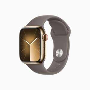 Apple Watch Series 9 GPS + Cellular Gold Stainless Steel Case with Clay Sport Band