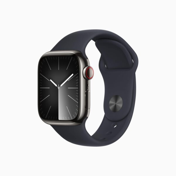 Apple Watch Series 9 GPS + Cellular Graphite Stainless Steel Case with Midnight Sport Band