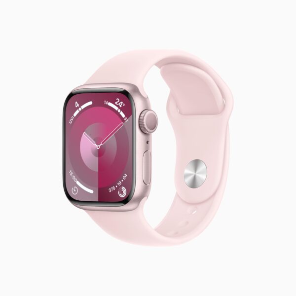 Apple Watch Series 9 Pink Aluminium Case with Light Pink Sport Band