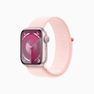 Apple Watch Series 9 Pink Aluminium Case with Light Pink Sport Loop