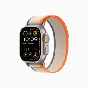 Apple Watch Ultra 2 GPS + Cellular Titanium Case with Orange/Beige Trail Loop