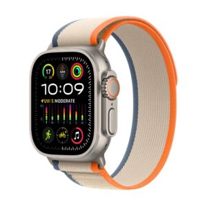 Apple Watch Ultra 2 GPS + Cellular Titanium Case with Orange/Beige Trail Loop