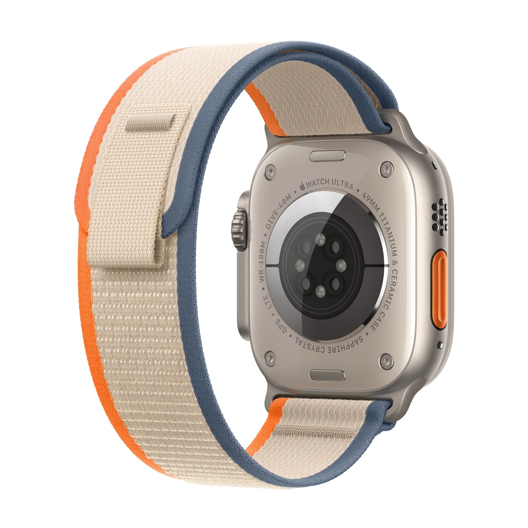 Apple Watch Ultra 2 GPS Cellular Titanium Case with Orange Beige Trail Loop