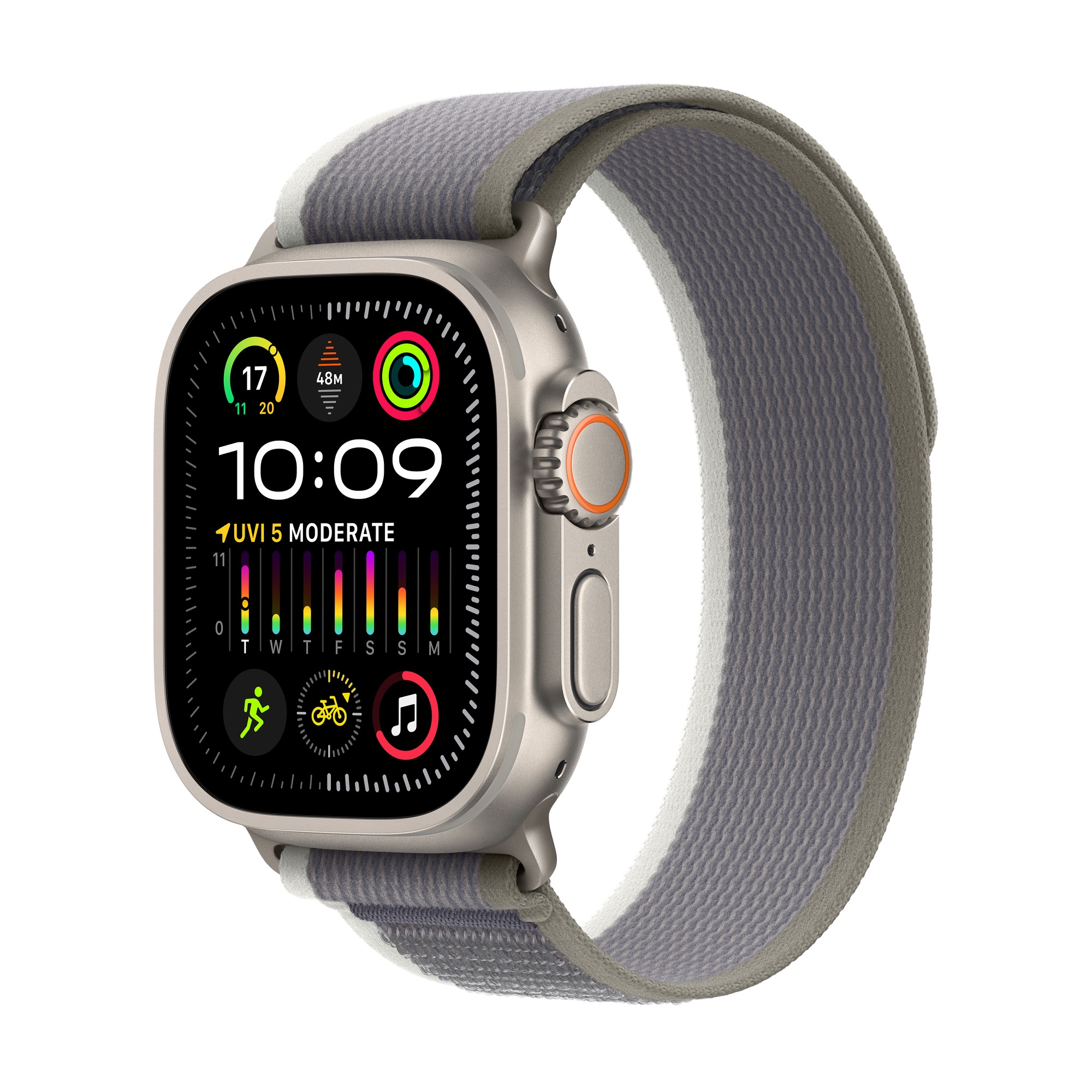 Buy Apple Watch Ultra 2 GPS Cellular Titanium Case with Green Grey Trail Loop Sync