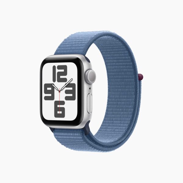 Apple Watch SE Silver Aluminium Case with Winter Blue Sport Loop