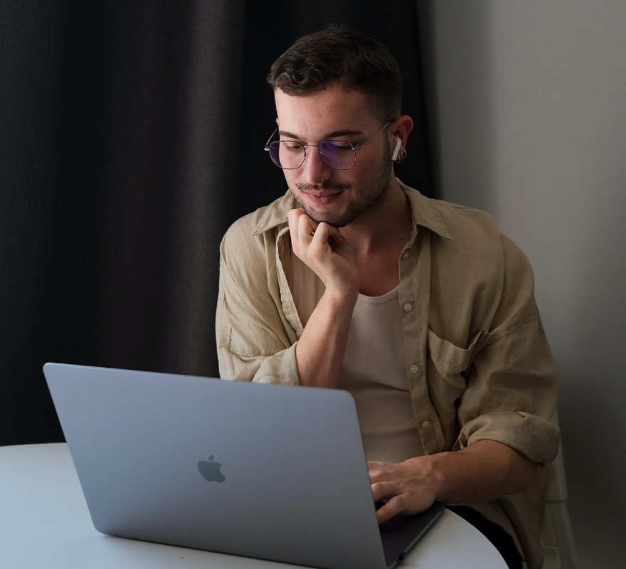 Man working on MacBook Pro