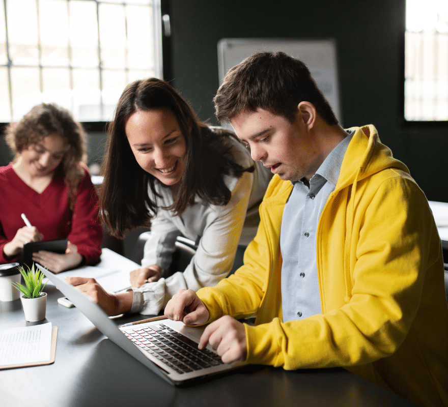 SEND student using Mac in the classroom