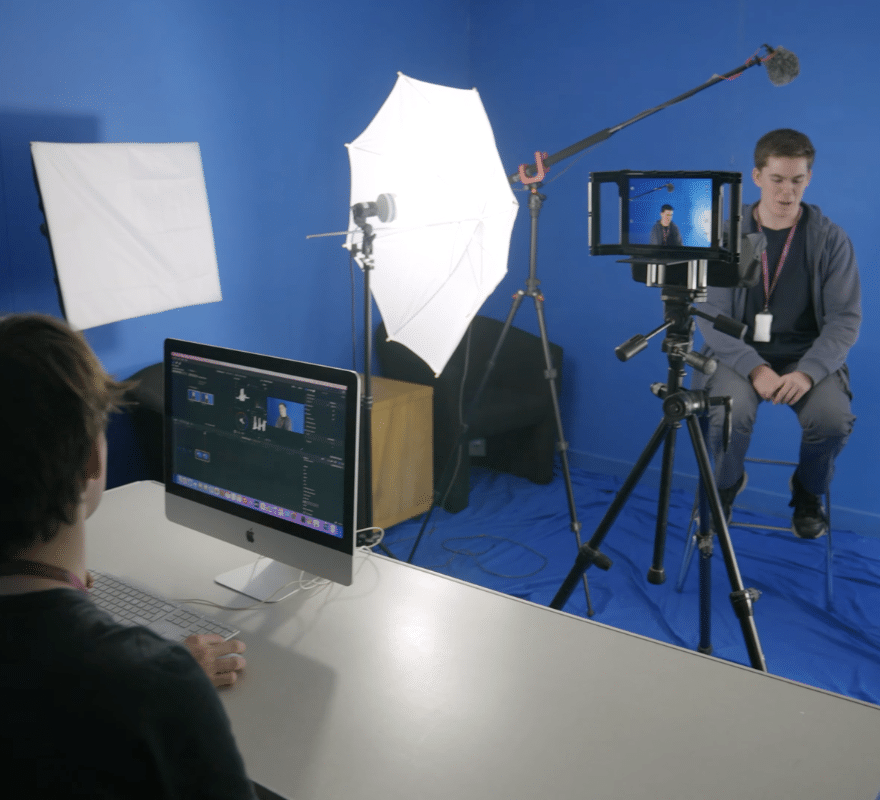 Apple technology use in filming studio