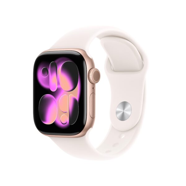 Apple Watch Series 11 GPS 42mm Rose Gold Aluminium Case with Light Blush Sport Band