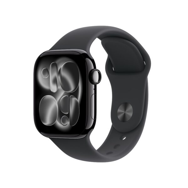 Apple Watch Series 11 GPS + Cellular 42mm Jet Black Aluminium Case with Black Sport Band