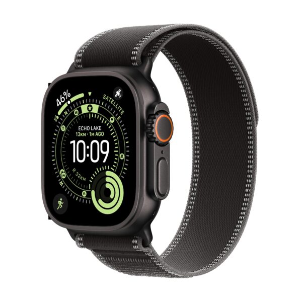 Apple Watch Ultra 3 GPS + Cellular 49mm Black Titanium Case with Black:Charcoal Trail Loop