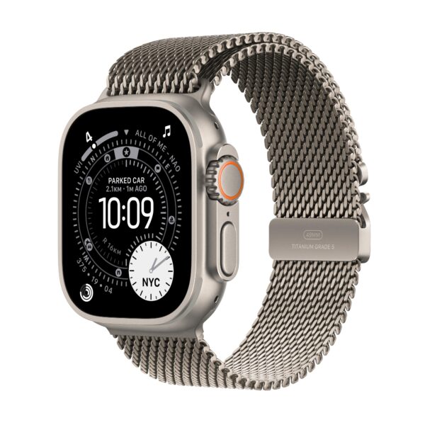 Apple Watch Ultra 3 GPS + Cellular 49mm Natural Titanium Case with Natural Titanium Milanese Loop
